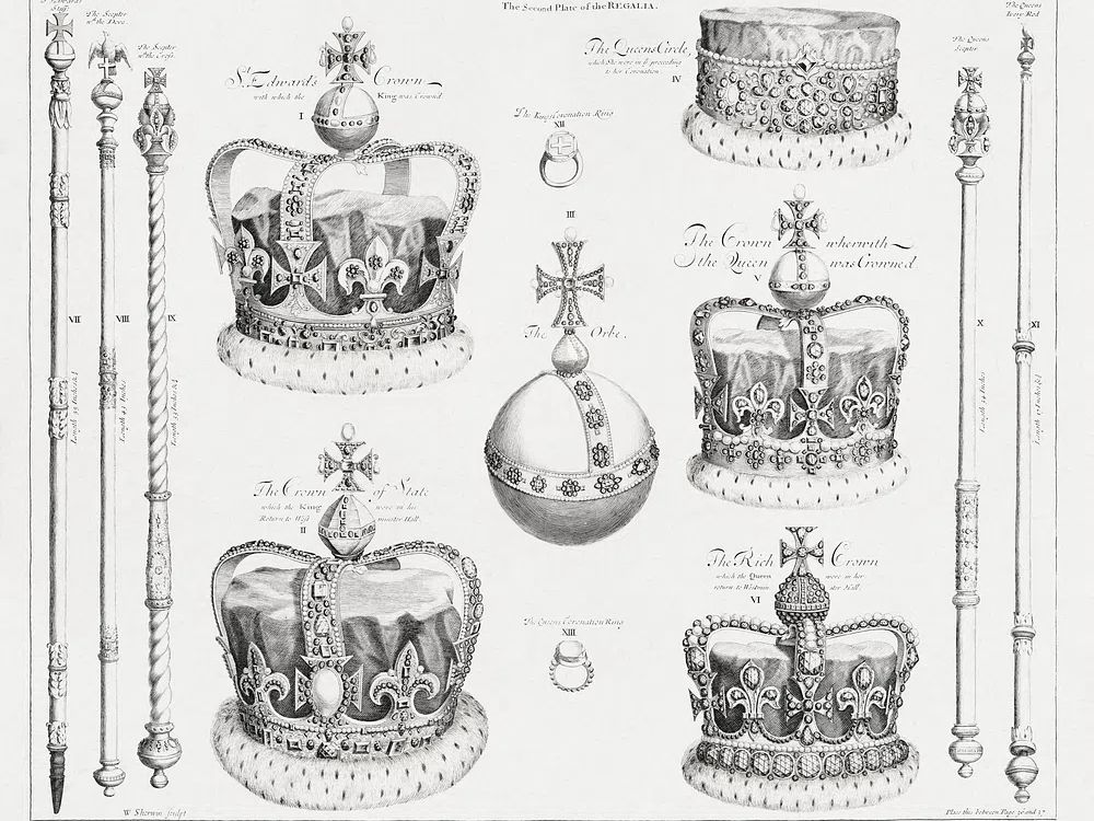 Crown Jewels Engraving Print. poster detail