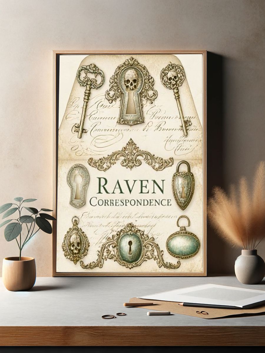 Raven Correspondence Vintage Print. — room view 2