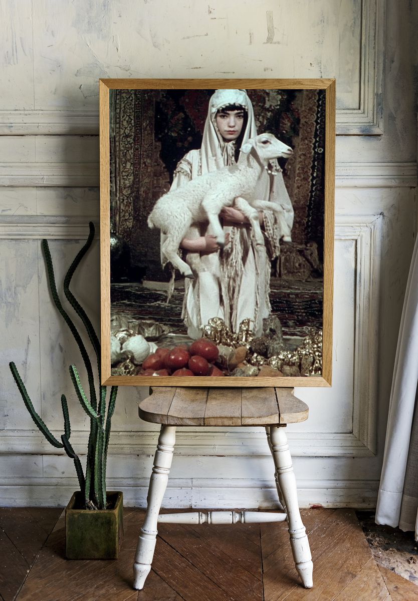 Ceremonial Figure with Lamb Vintage Print. — room view 1