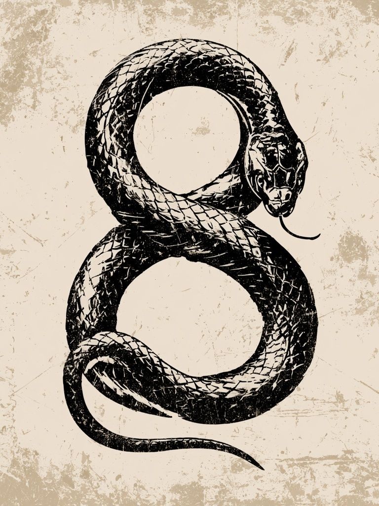 Coiled Snake Vintage Print. poster — vintage art