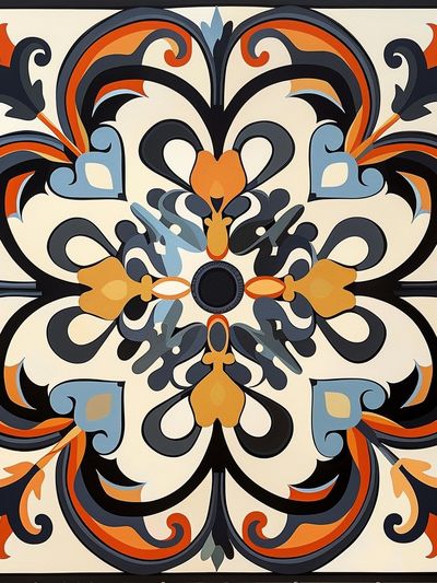 Ornate Floral Medallion — Vintage Print.