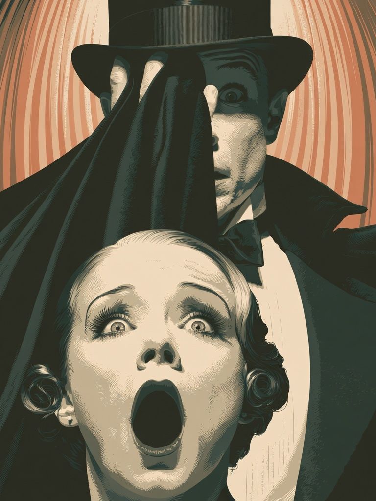 Vintage Horror Couple Poster. poster — vintage art