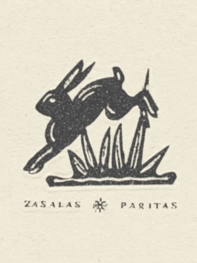 Zasalas Paritas Rabbit Vintage Print. poster — vintage art