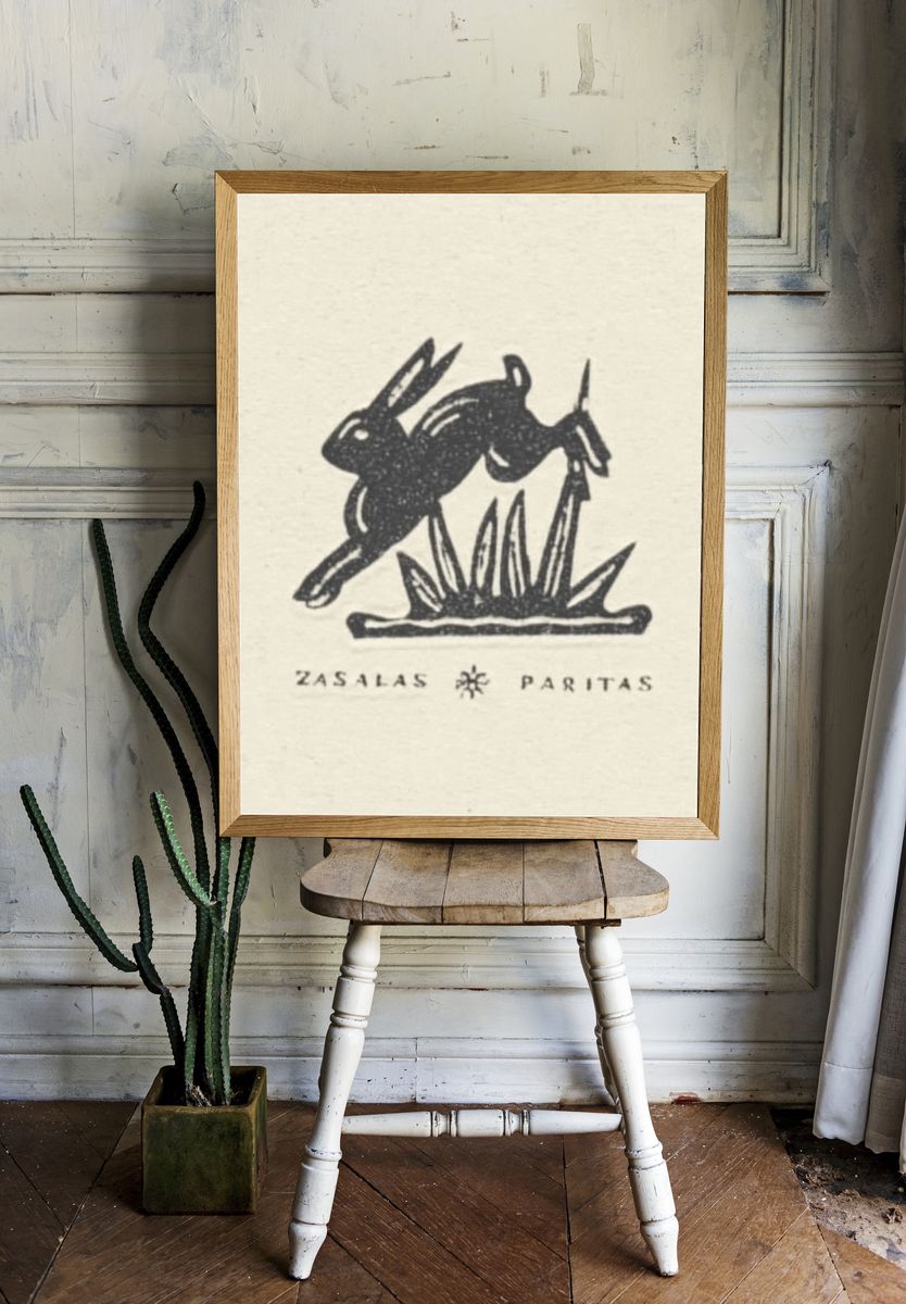 Zasalas Paritas Rabbit Vintage Print. — room view 1