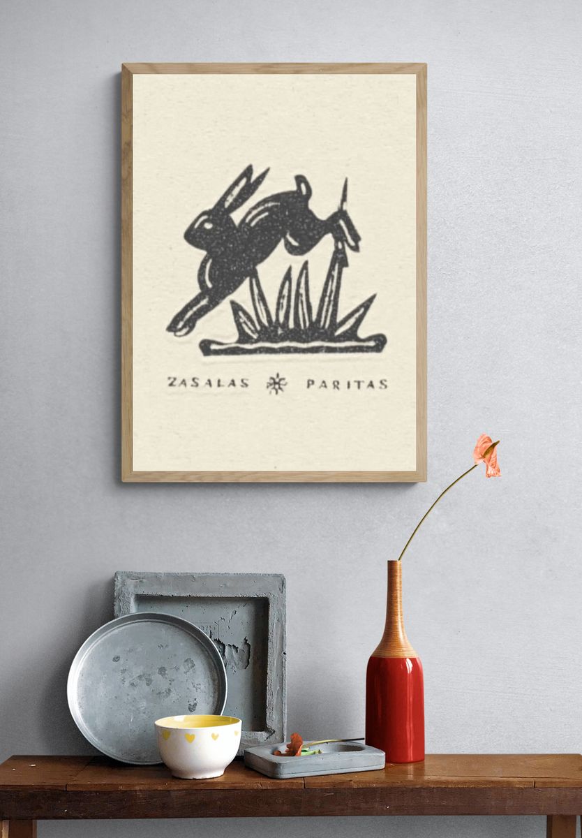 Zasalas Paritas Rabbit Vintage Print. — room view 3