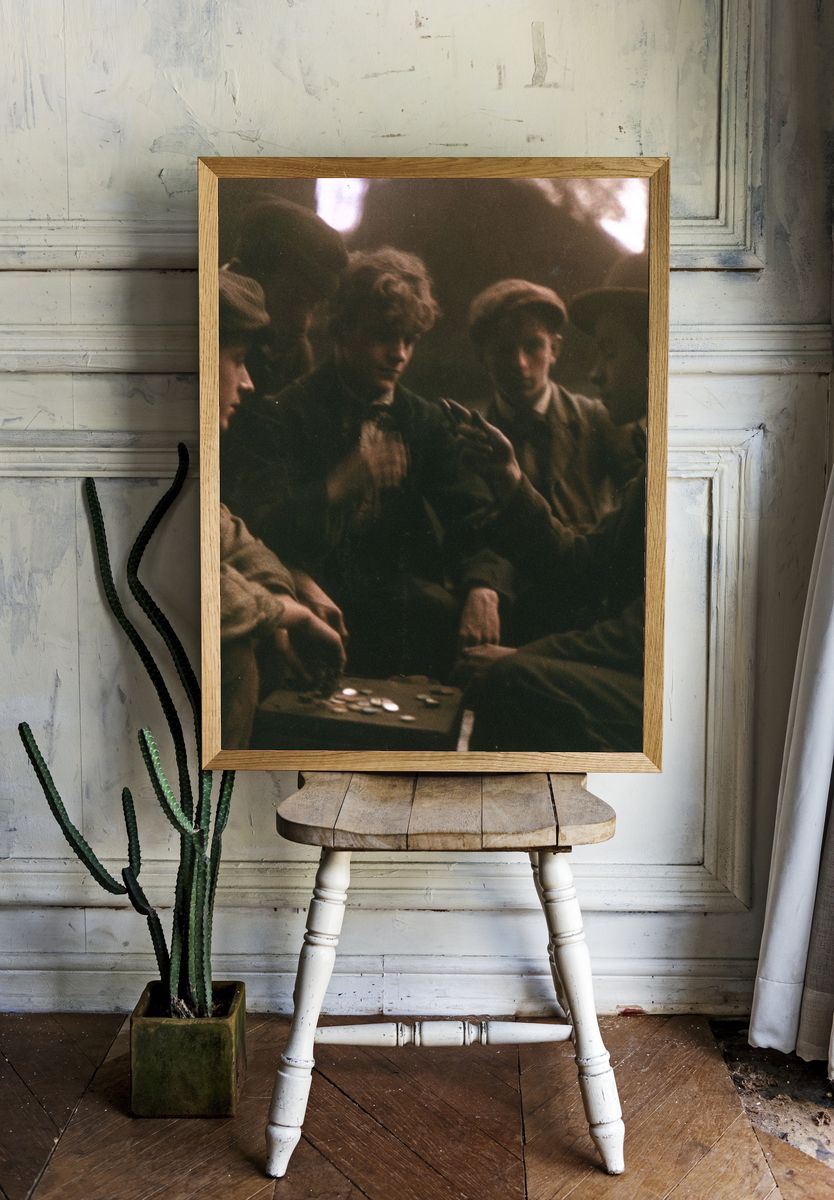 Vintage Card Players Poster. — room view 1