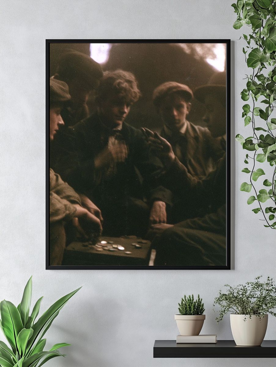 Vintage Card Players Poster. — room view 4
