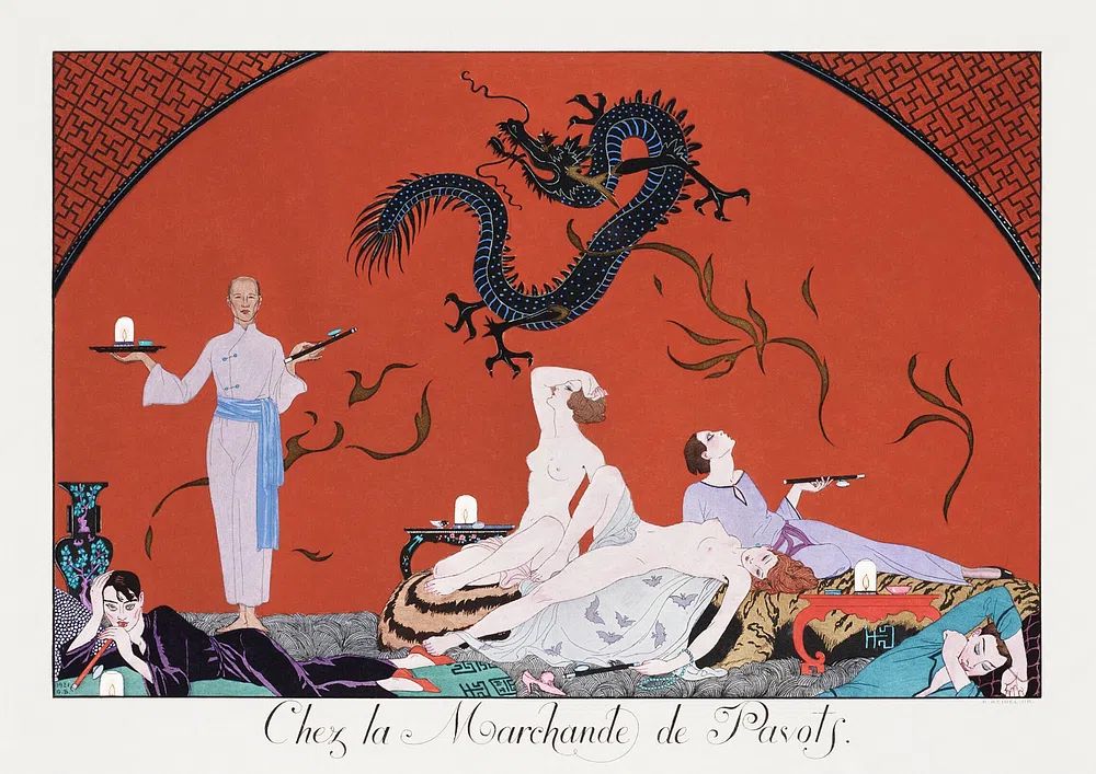Chez la Marchande de Pavots. poster — vintage art
