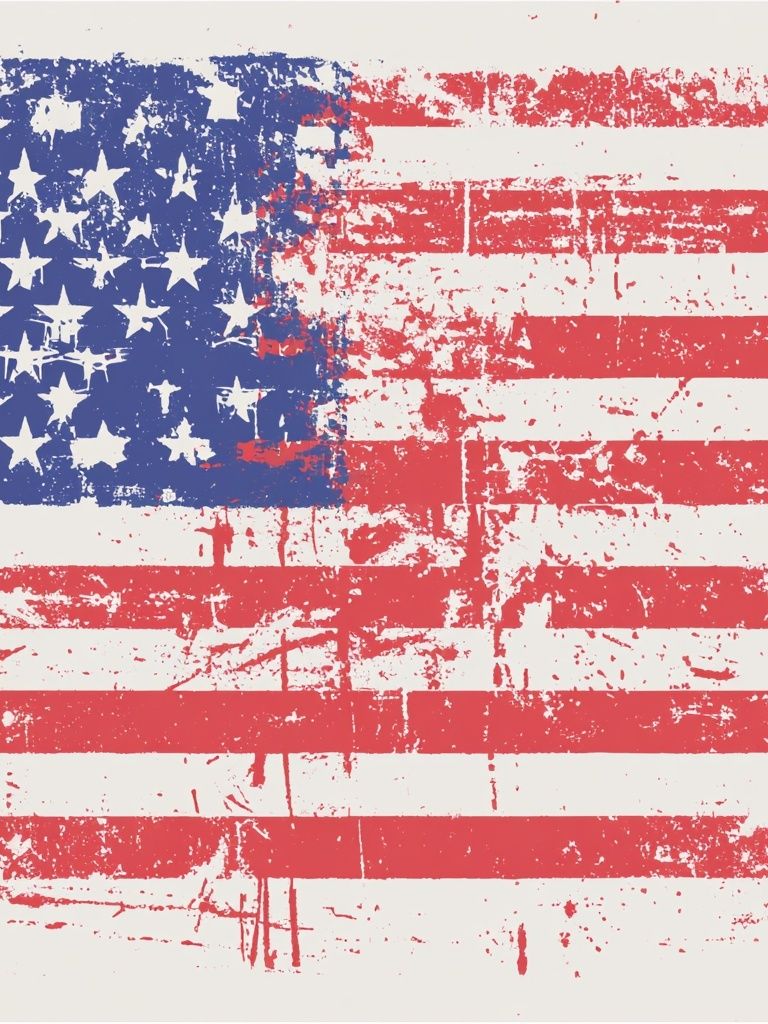 Distressed American Flag Vintage Print. poster detail