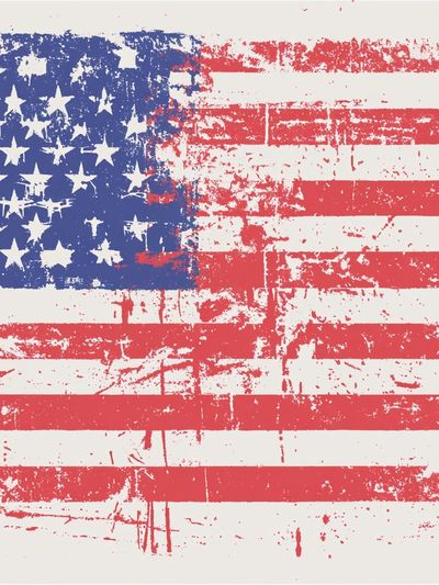 Distressed American Flag Vintage Print. poster
