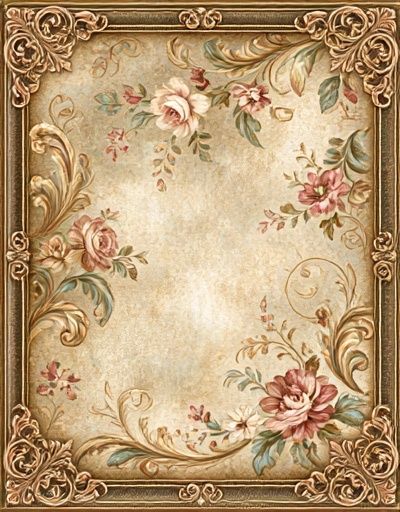 Ornate Floral Vintage Poster. poster detail