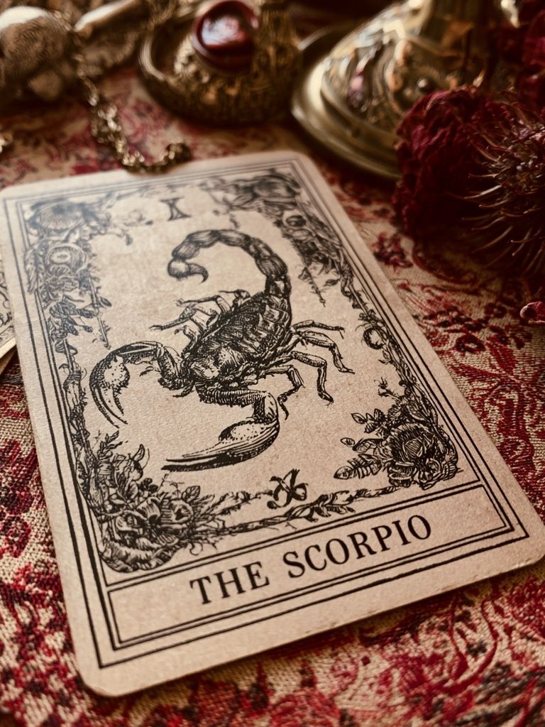 Scorpio Vintage Tarot Print. poster detail
