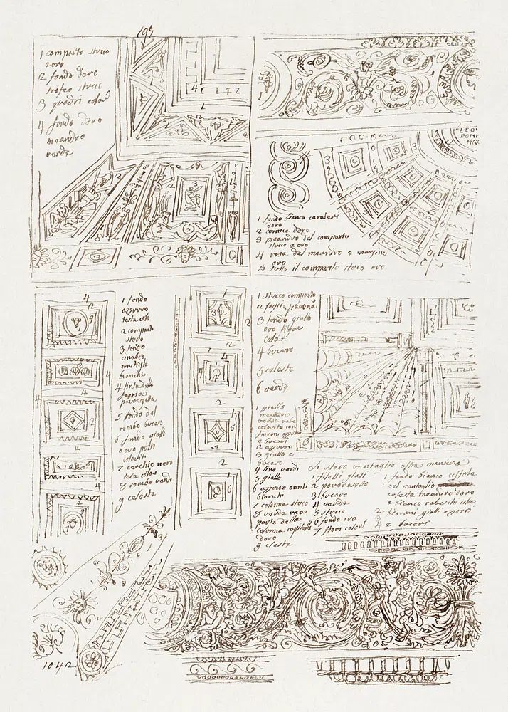 Ornamental Sketch Study Vintage Print. poster — vintage art