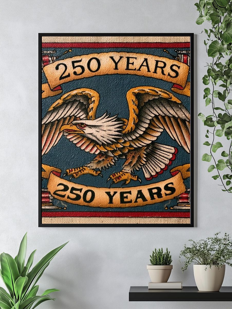 Heraldic Eagle 250 Years Vintage Poster. — room view 4