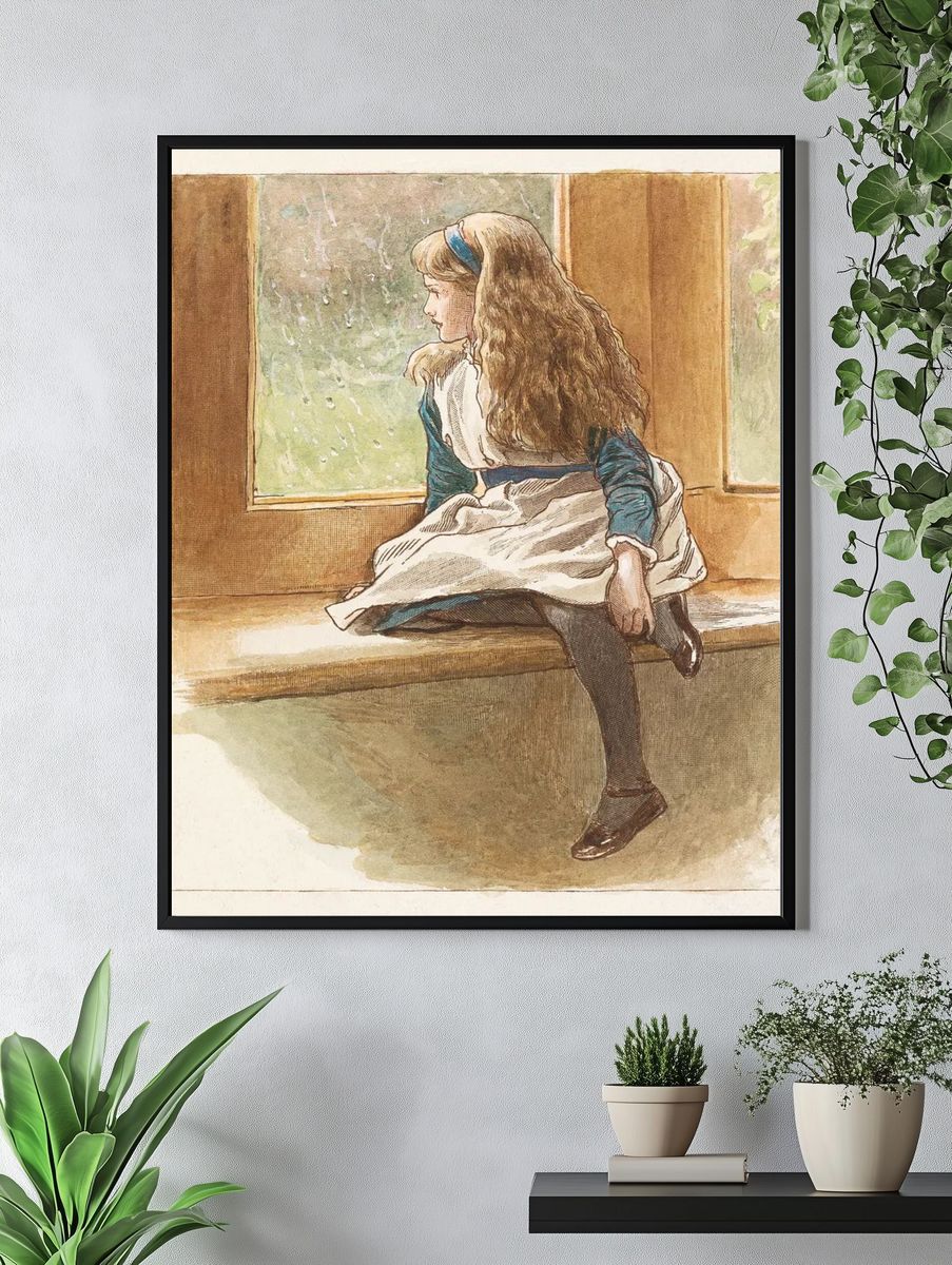 Girl by the Window — Vintage Print. — room view 4