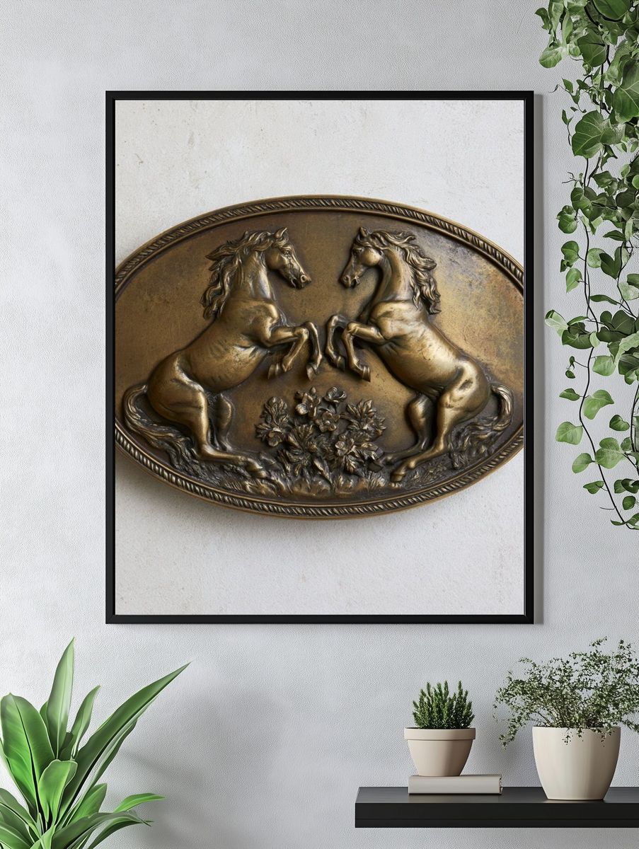 Rearing Horses Vintage Print. — room view 4