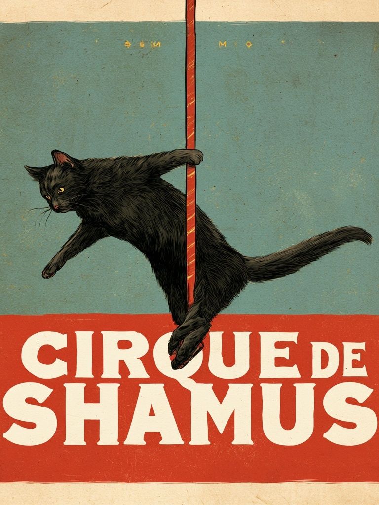 Circus Cat Vintage Poster. poster detail