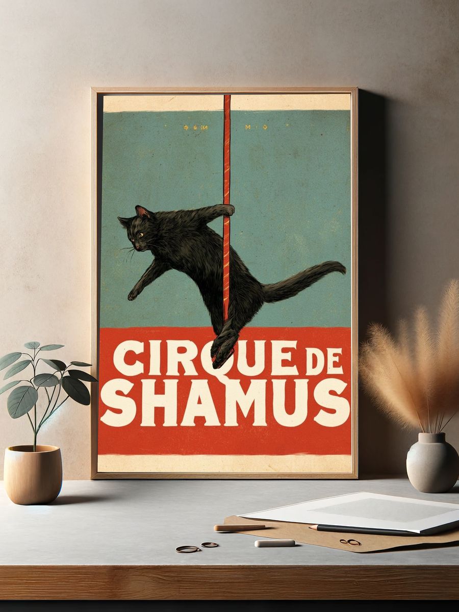 Circus Cat Vintage Poster. — room view 2