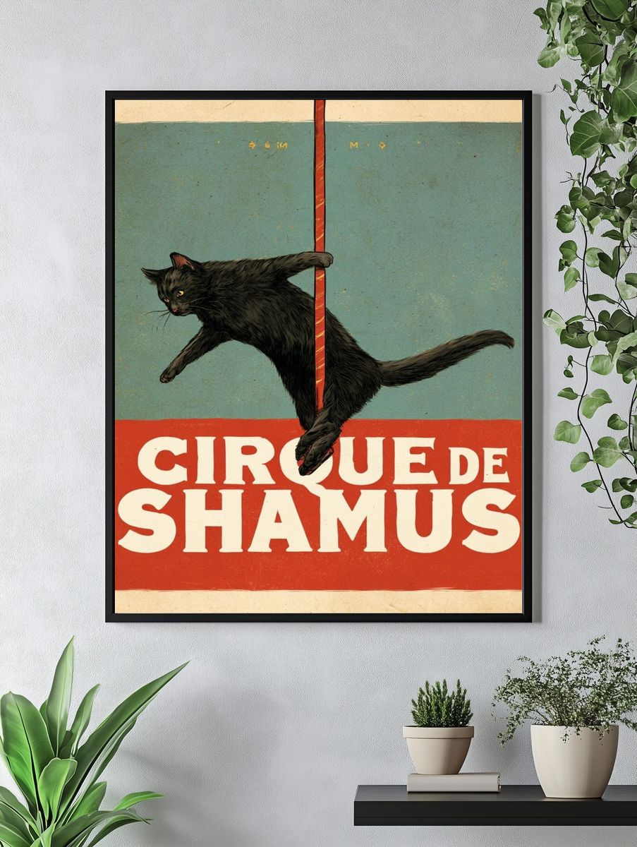 Circus Cat Vintage Poster. — room view 4