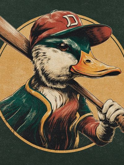 Duck Baseball Vintage Poster. poster
