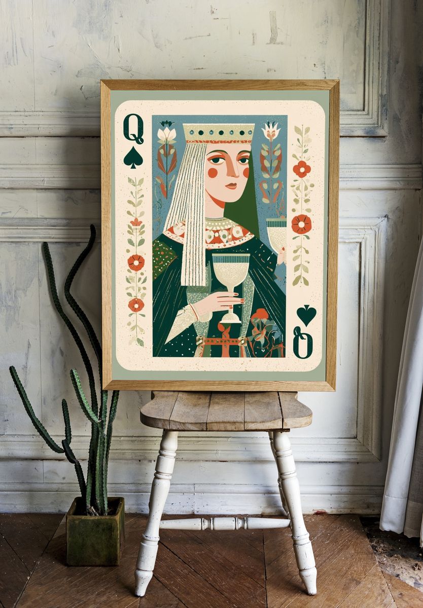 Queen of Spades Vintage Poster. — room view 1