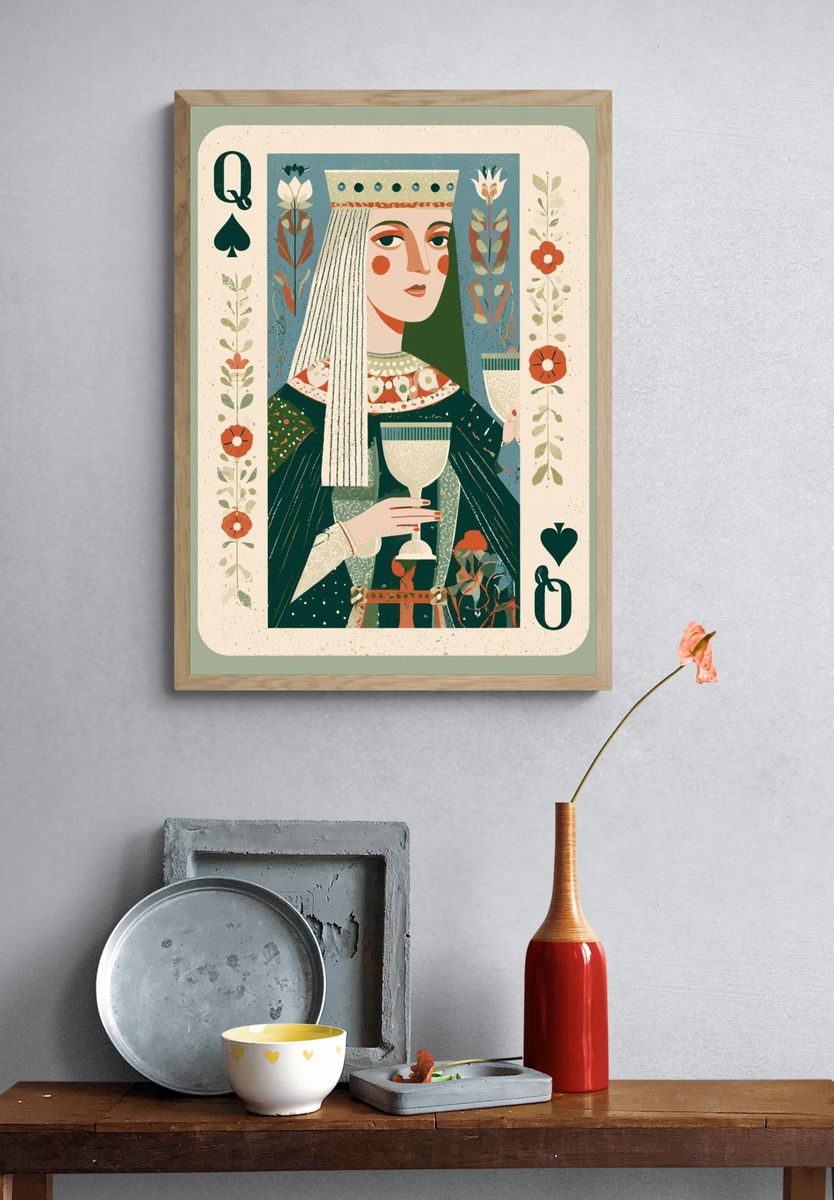 Queen of Spades Vintage Poster. — room view 3
