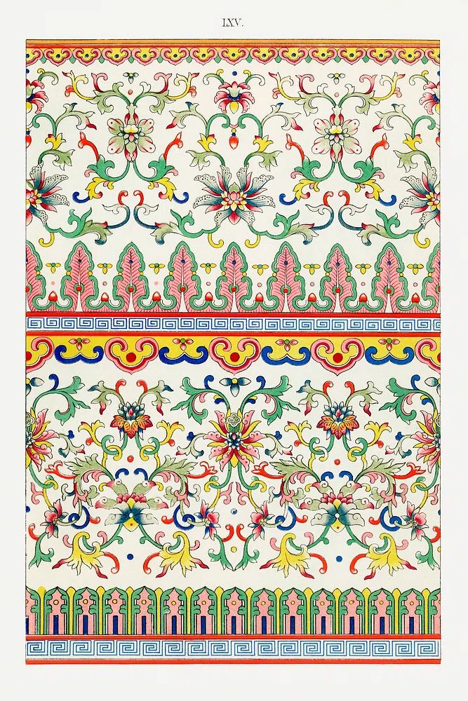 Ornate Floral Pattern Vintage Print. poster detail