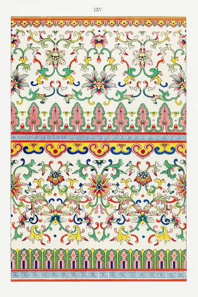 Ornate Floral Pattern Vintage Print. poster