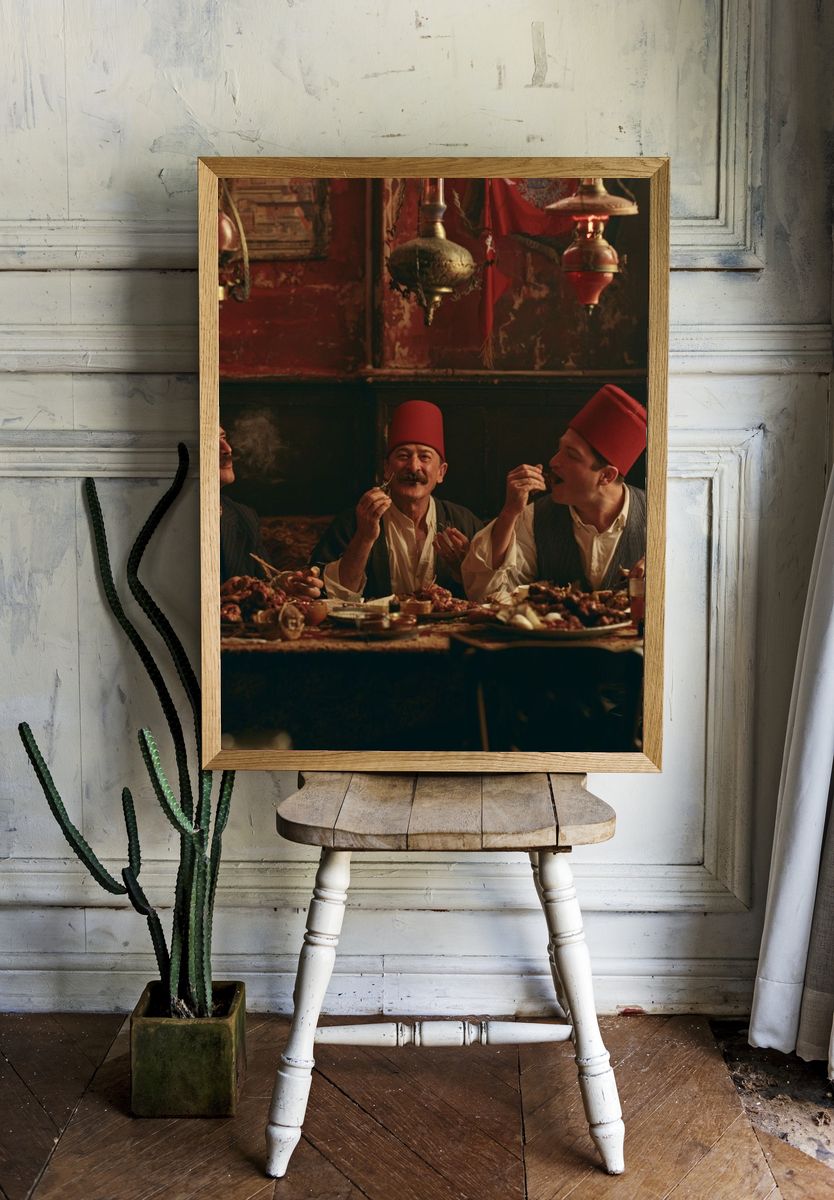 Ottoman Feast Scene Vintage Print. — room view 1