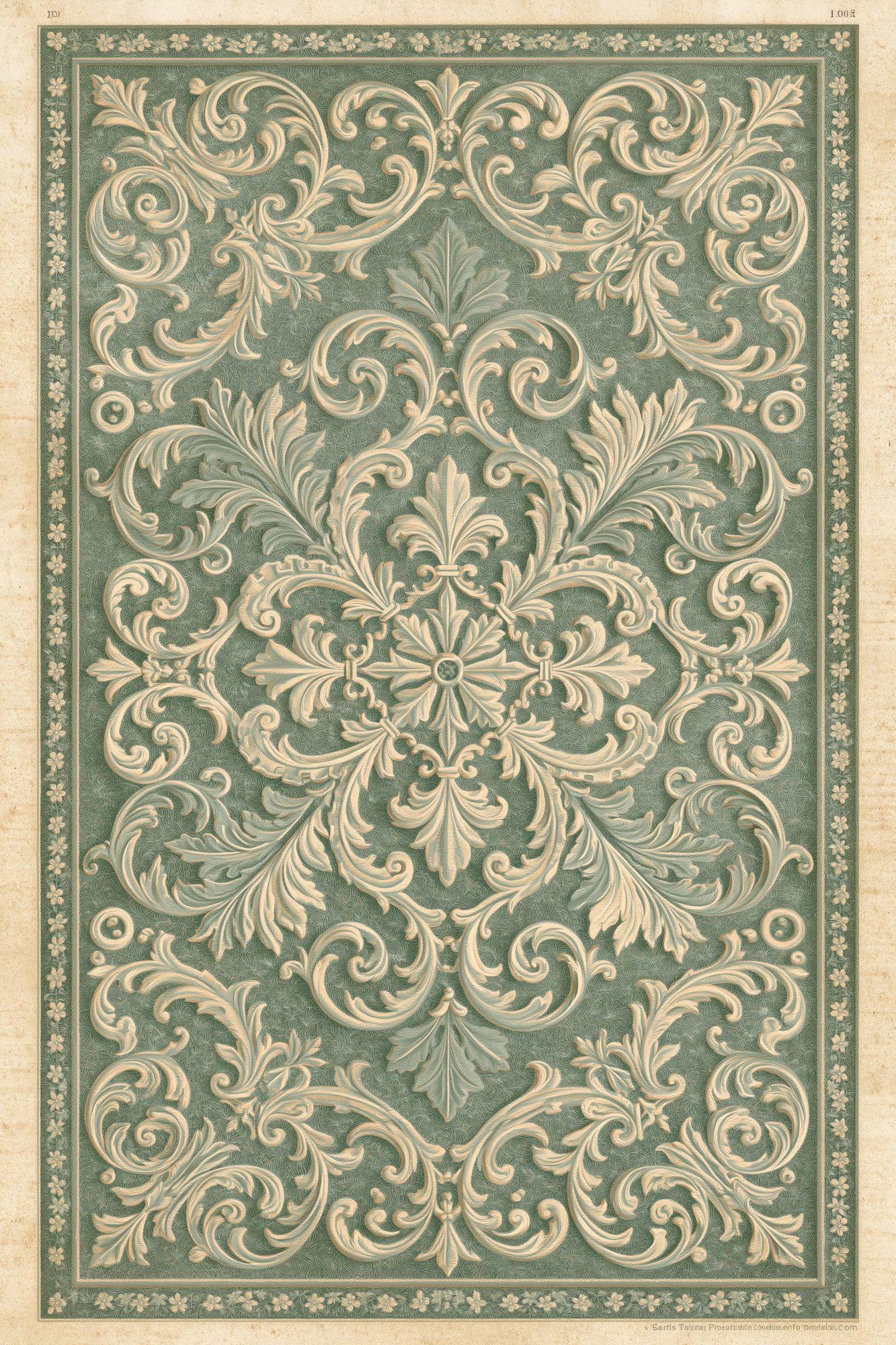 Ornate Baroque Scrollwork Print. poster detail