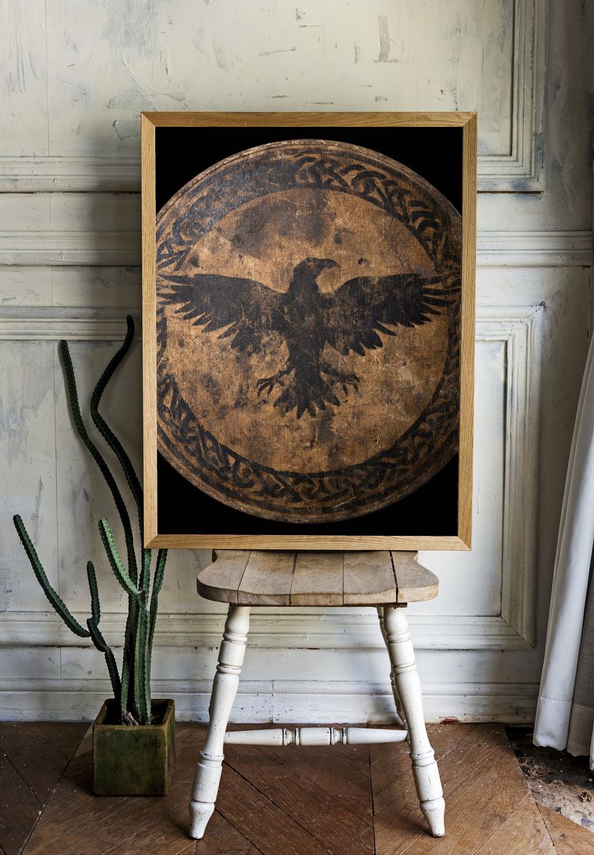 Eagle Shield Vintage Print. — room view 1