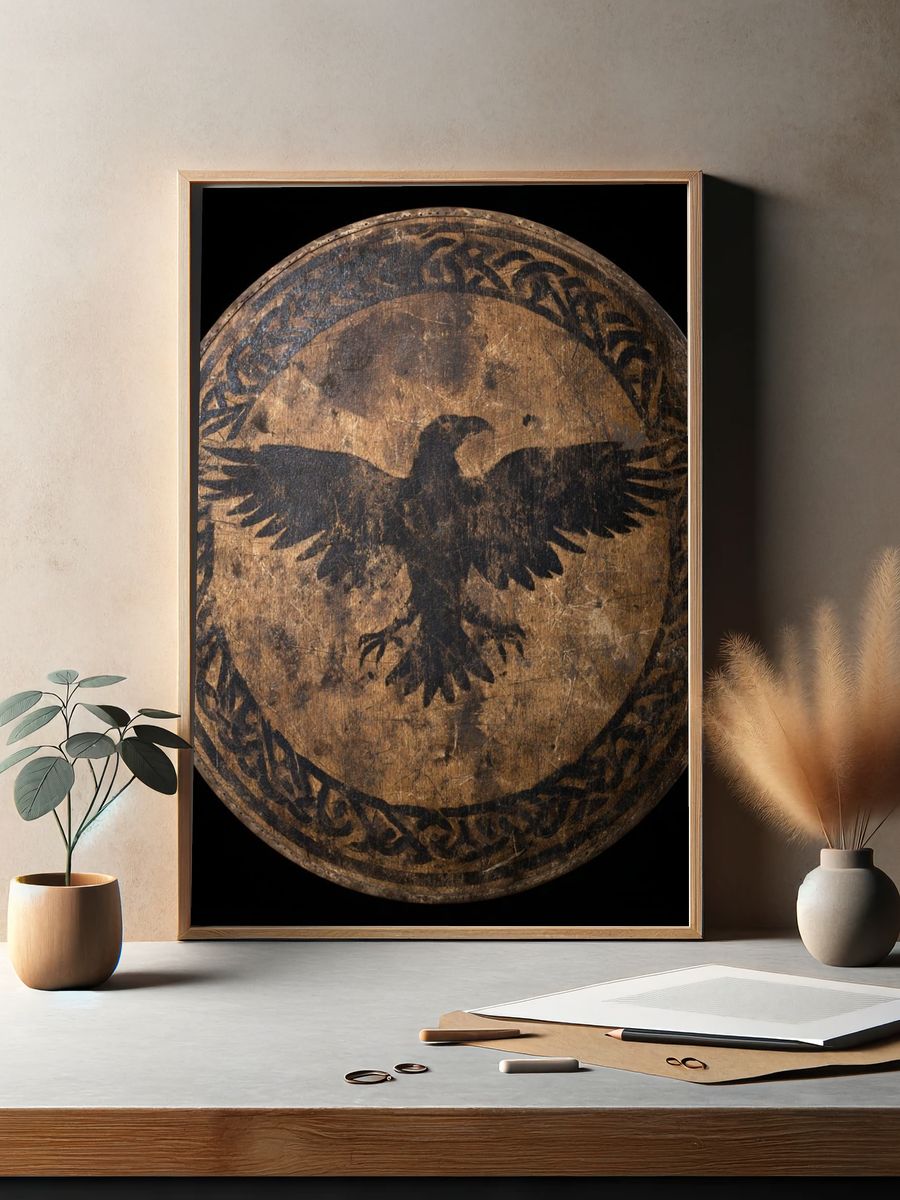 Eagle Shield Vintage Print. — room view 2