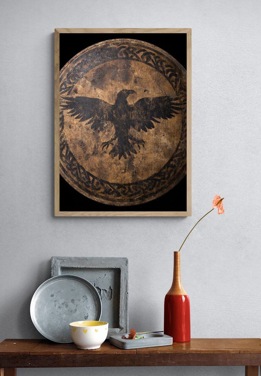 Eagle Shield Vintage Print. — room view 3