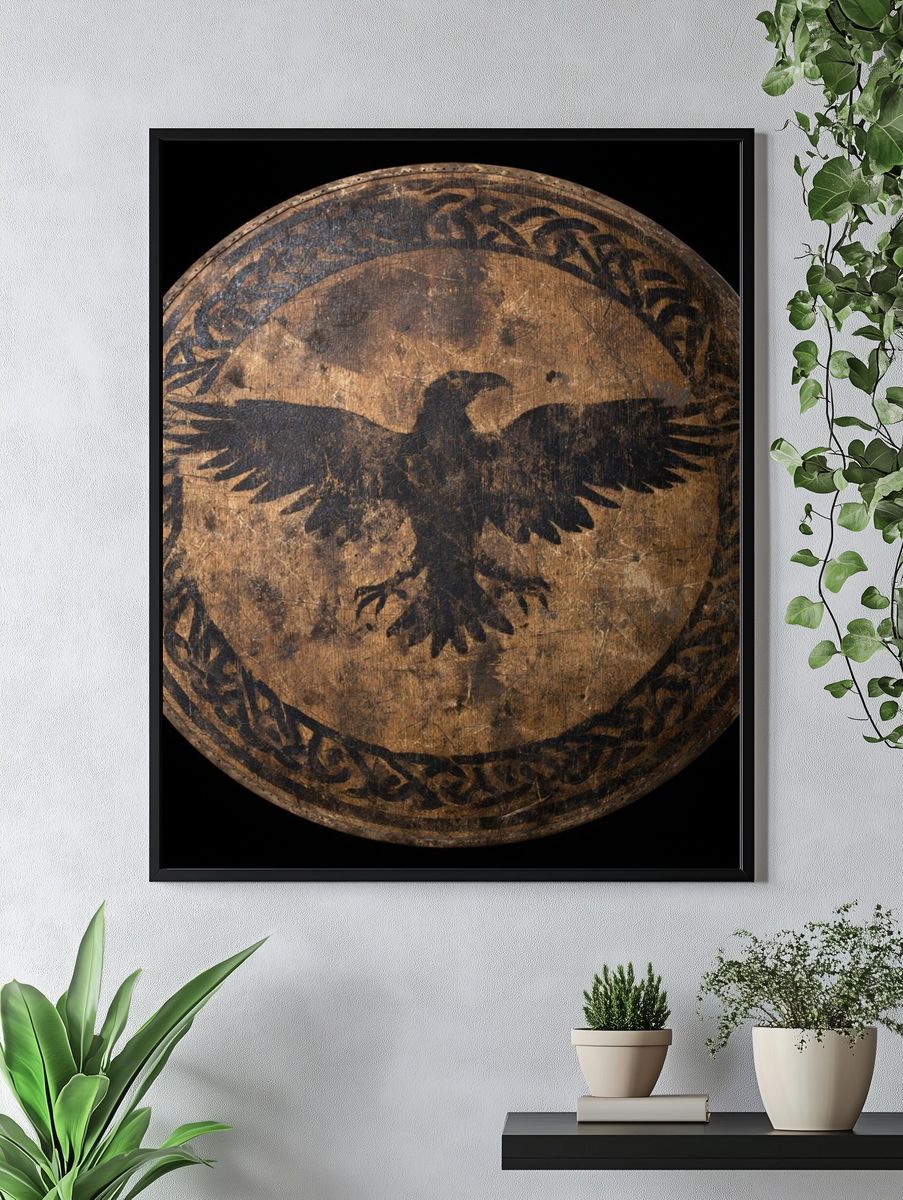 Eagle Shield Vintage Print. — room view 4