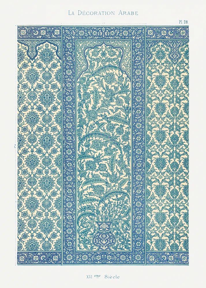 Arabic pattern, La Decoration Arabe. poster — vintage art