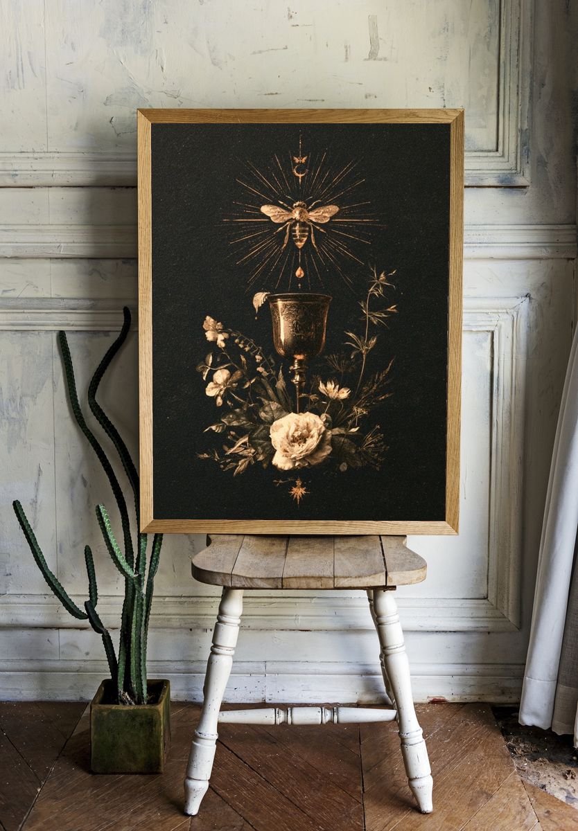 Mystic Altar Still Life Vintage Print. room preview