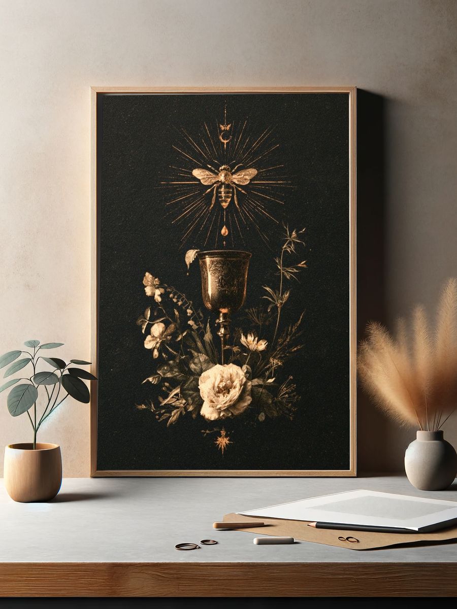 Mystic Altar Still Life Vintage Print. — room view 2