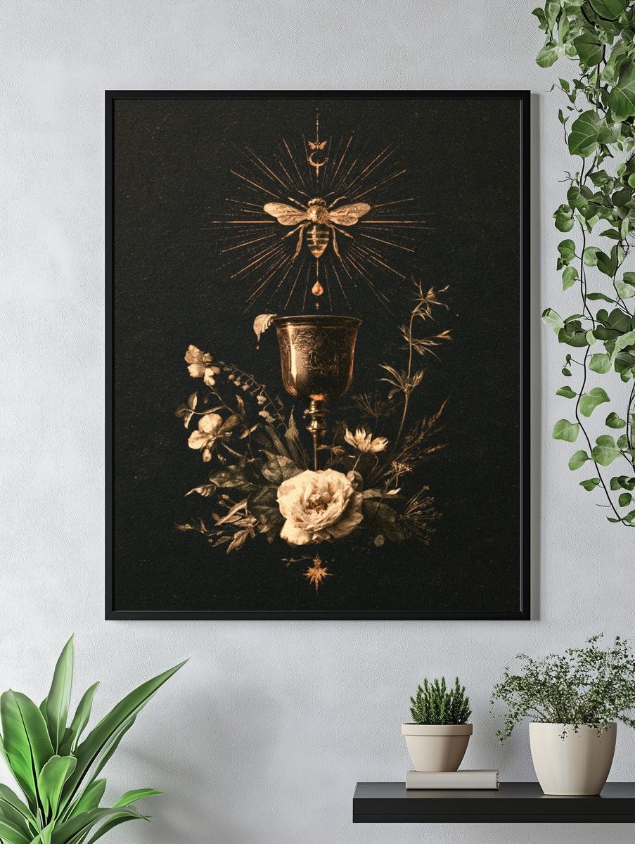 Mystic Altar Still Life Vintage Print. — room view 4