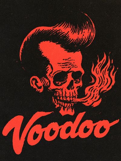 Voodoo Skull Typography Poster.