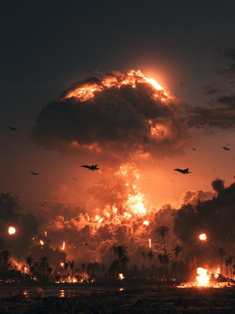 Volcanic Explosion — Digital Art Print. poster — illustration art