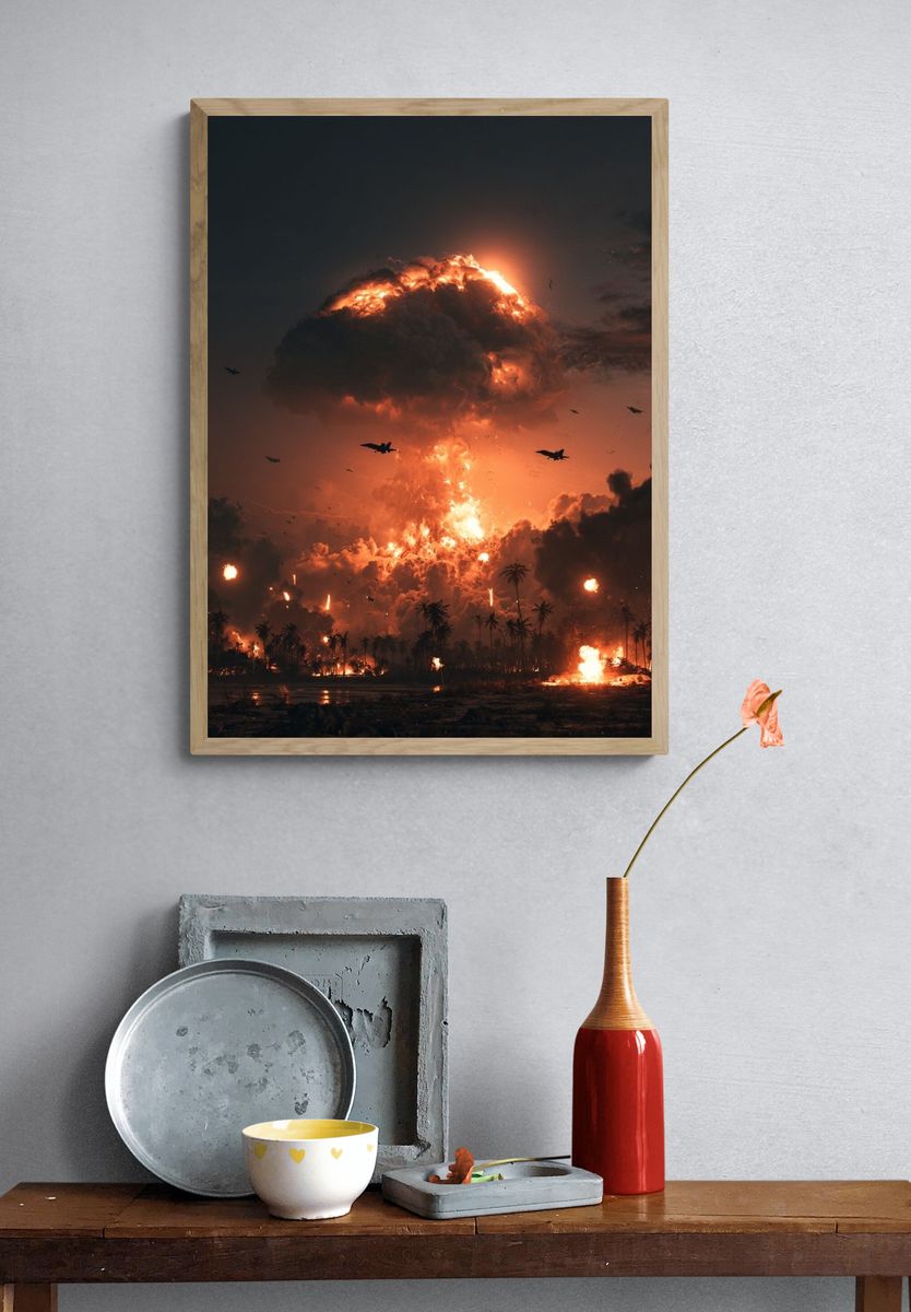 Volcanic Explosion — Digital Art Print. — room view 3