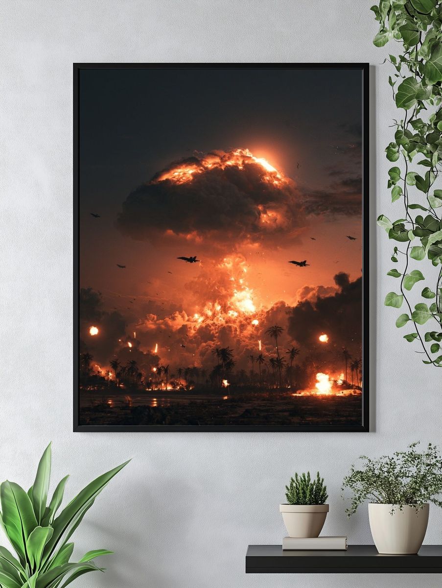 Volcanic Explosion — Digital Art Print. — room view 4