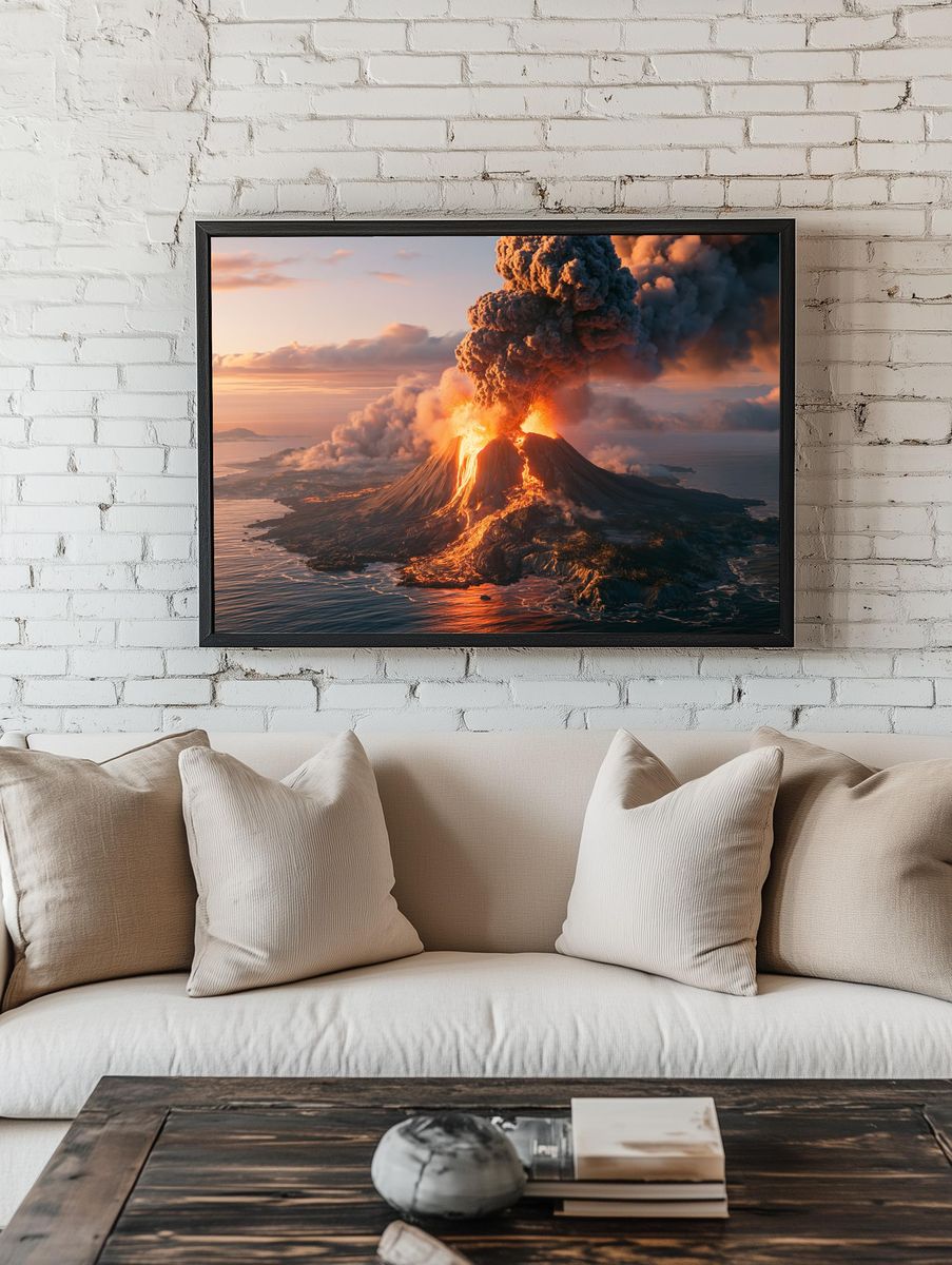 Volcanic Eruption Photography Poster. — room view 1