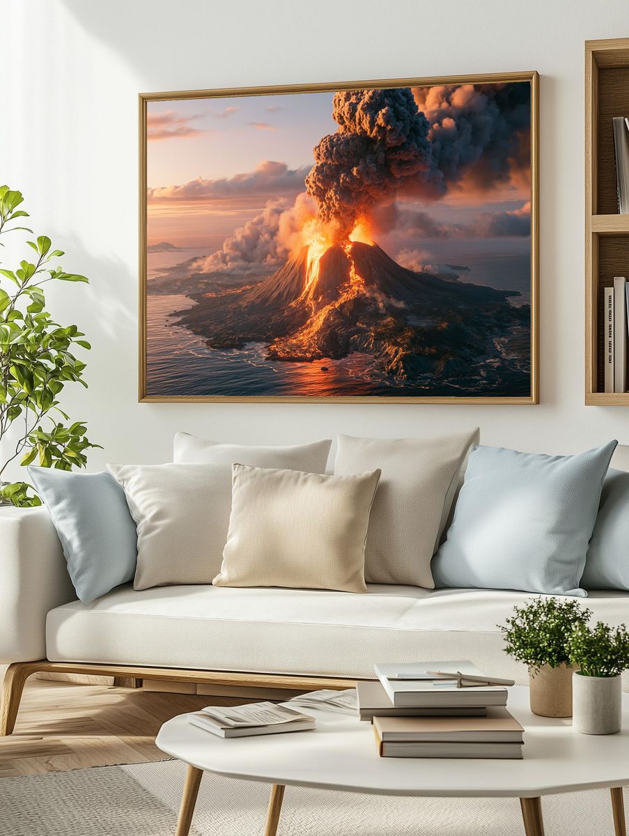 Volcanic Eruption Photography Poster. — room view 2