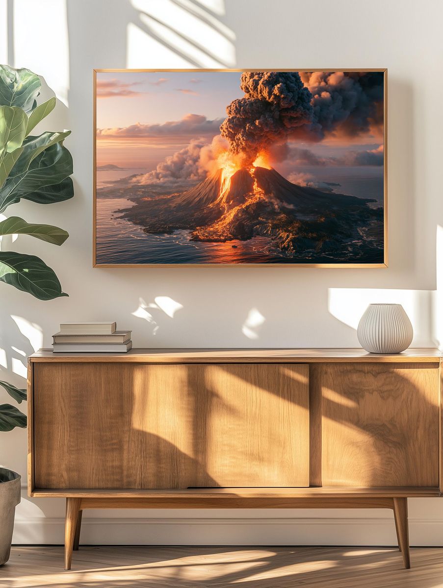 Volcanic Eruption Photography Poster. — room view 3