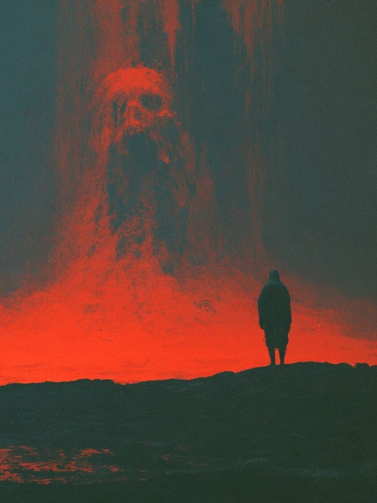 Volcanic Silhouette Photography Poster. poster detail