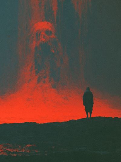 Volcanic Silhouette Photography Poster. poster