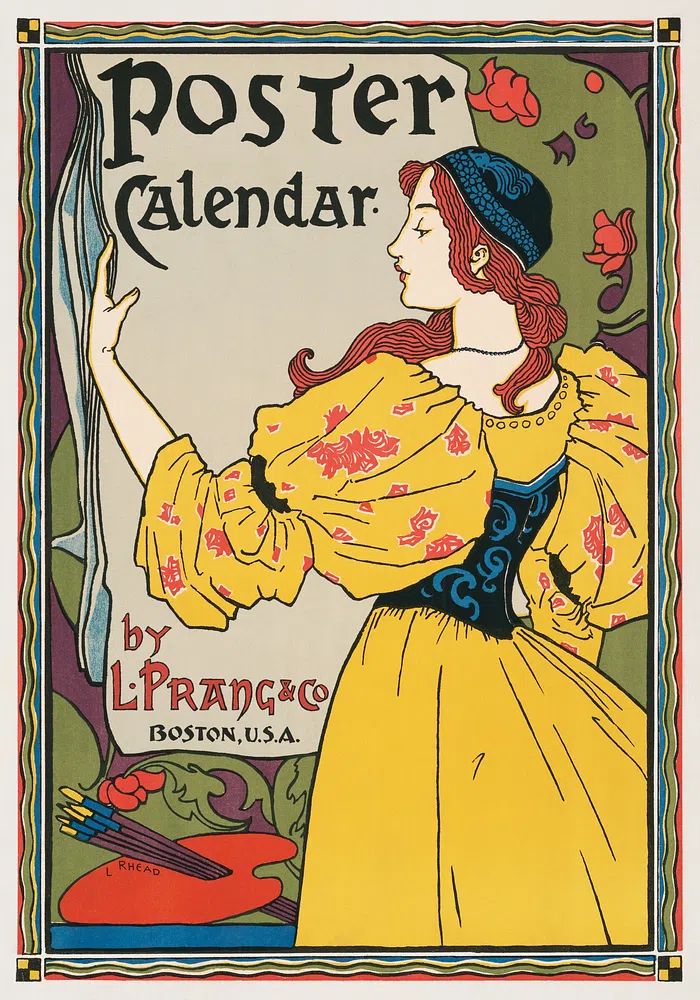 Vintage Poster Calendar Print. poster — vintage art