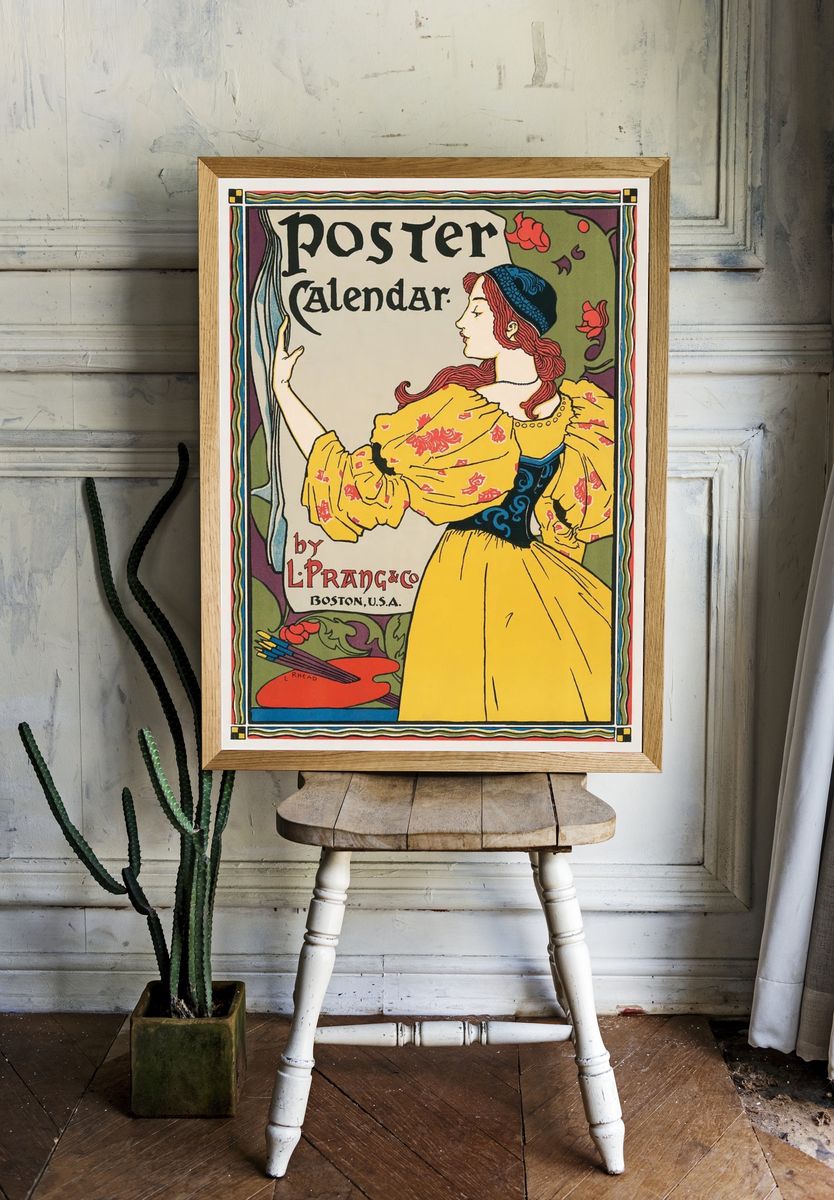 Vintage Poster Calendar Print. — room view 1