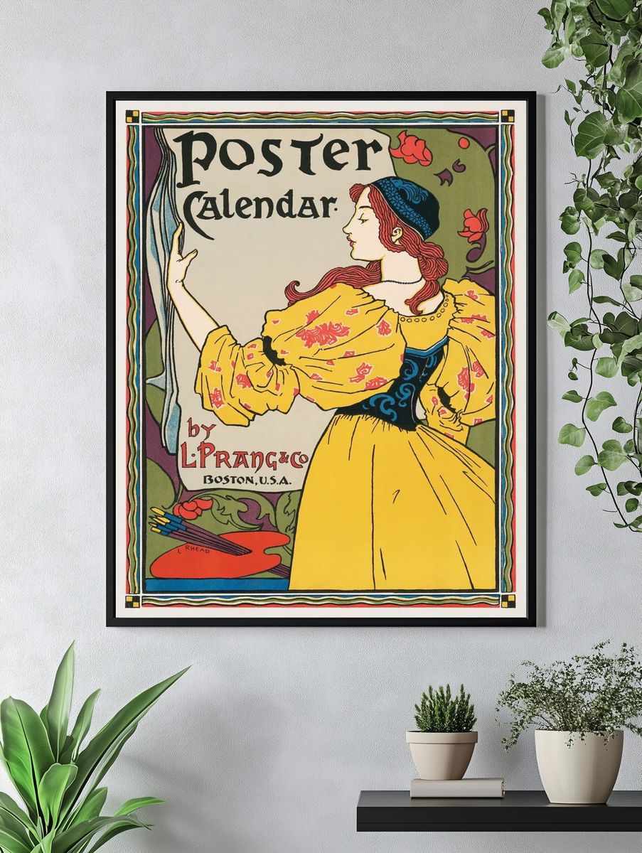 Vintage Poster Calendar Print. — room view 4